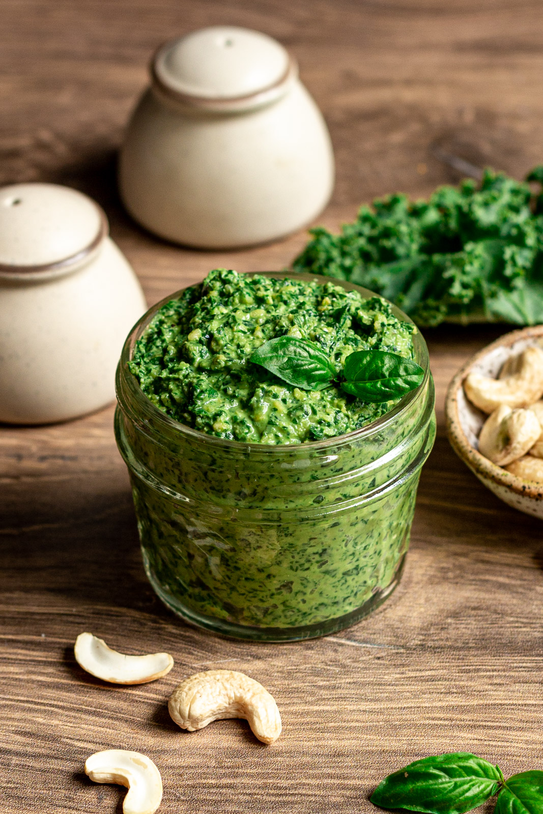 Vegan Kale Cashew and Basil Pesto Pasta